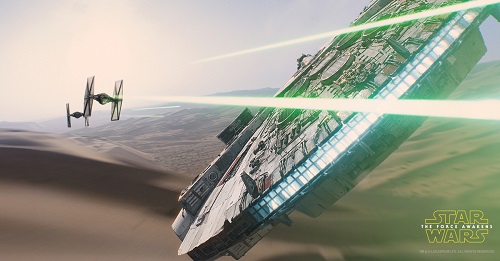 Star Wars Slot Machine tie-fighters fire upon Millennium Falcon
